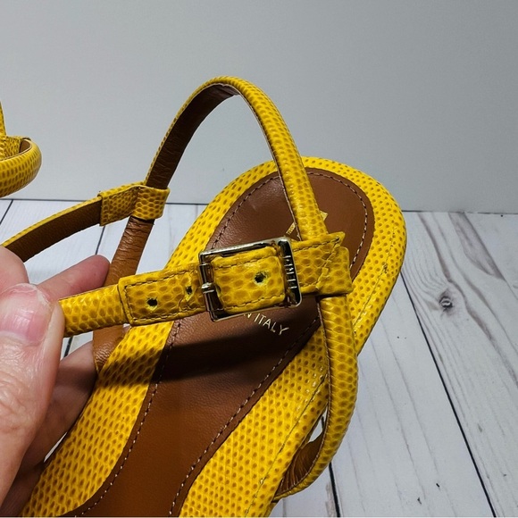 Fendi NEW WITHOUT BOX Yellow Wedge Sandals Size 36.5 - Picture 6 of 14